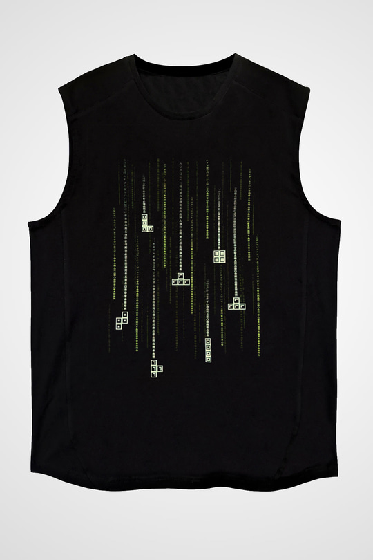 Tetris Siyah Unisex  Kolsuz Tişört