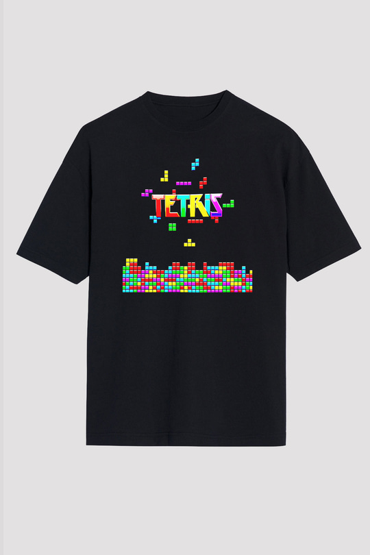 Tetris Siyah Unisex Tişört T-Shirt