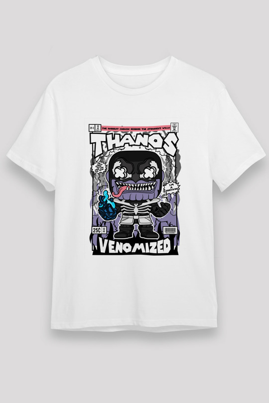 Thanos Venomized Baskılı Unisex Beyaz Tişört
