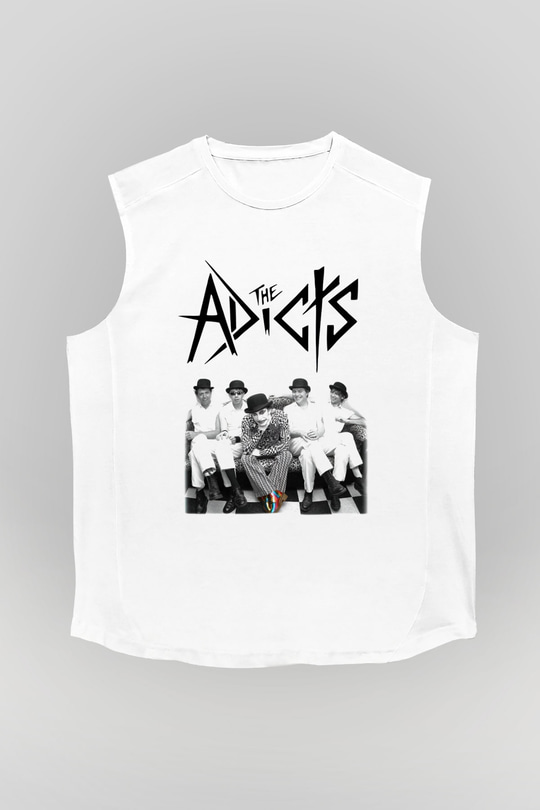 The Adicts Beyaz Unisex Kolsuz Tişört