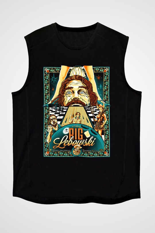 The Big Lebowski Büyük Lebowski Siyah Unisex Kolsuz Tişört