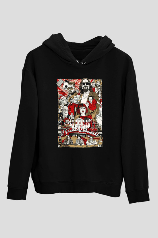 The Big Lebowski Büyük Lebowski Siyah Unisex Kapüşonlu Sweatshirt