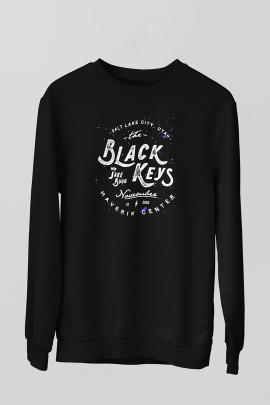The Black Keys Baskılı Unisex Siyah Sweatshirt