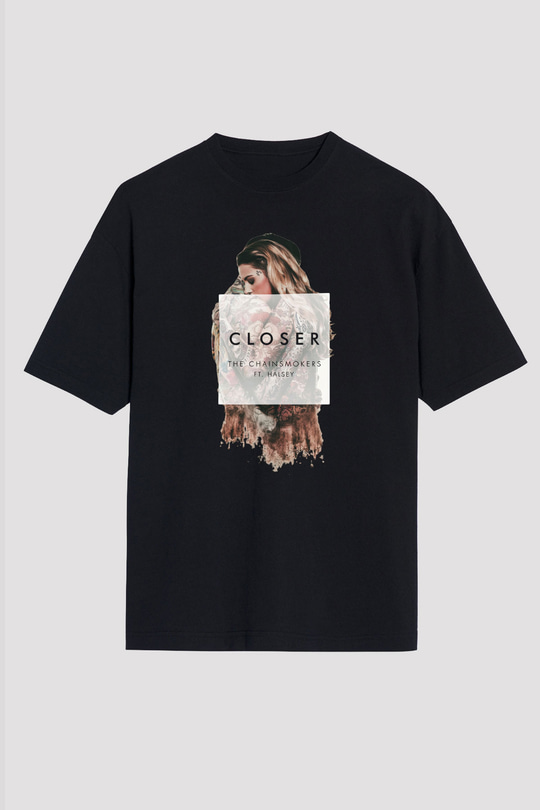 The Chainsmokers Siyah Unisex Oversize Tişört T-Shirt