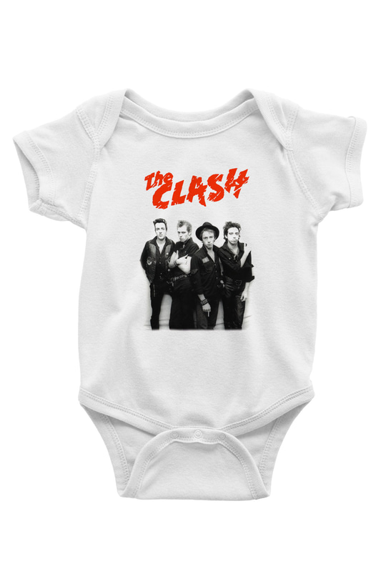 The Clash Baskılı Beyaz Unisex Bebek Body - Zıbın