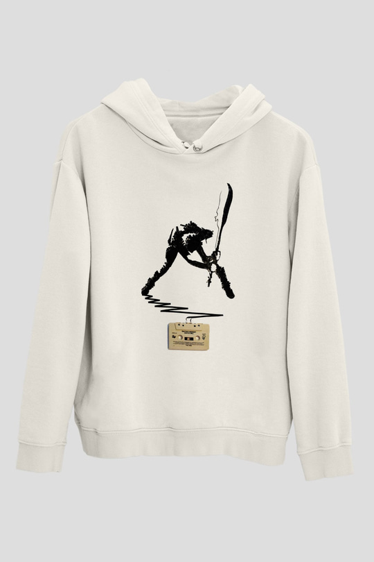 The Clash Beyaz Unisex Kapşonlu Sweatshirt