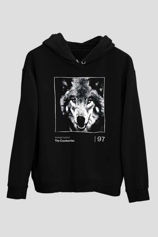 The Cranberries Baskılı Unisex Siyah Kapüşonlu Sweatshirt