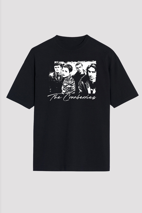 The Cranberries Baskılı Unisex Siyah Oversize Tişört - Tshirt