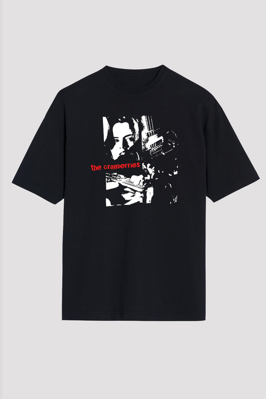 The Cranberries Baskılı Unisex Siyah Oversize Tişört - Tshirt