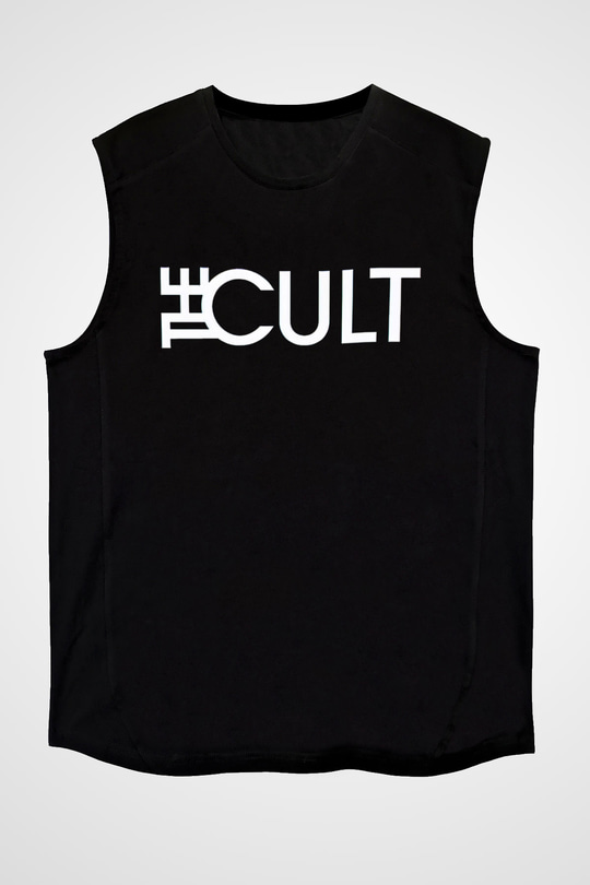 The Cult Baskılı Unisex Siyah Kolsuz Tişört - Tshirt