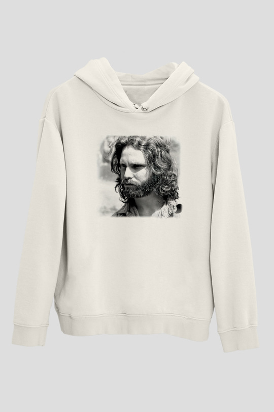 The Doors Beyaz Unisex Kapşonlu Sweatshirt
