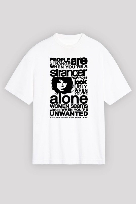 The Doors People Are Strange When You're A Stranger Beyaz Unisex Tişört T-Shirt - TişörtFabrikası