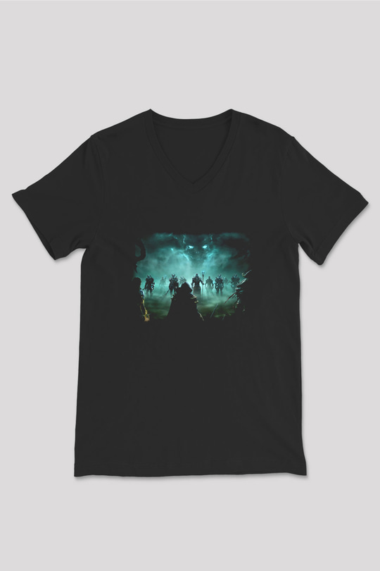 The Elder Scrolls Online Siyah Unisex V Yaka Tişört T-Shirt