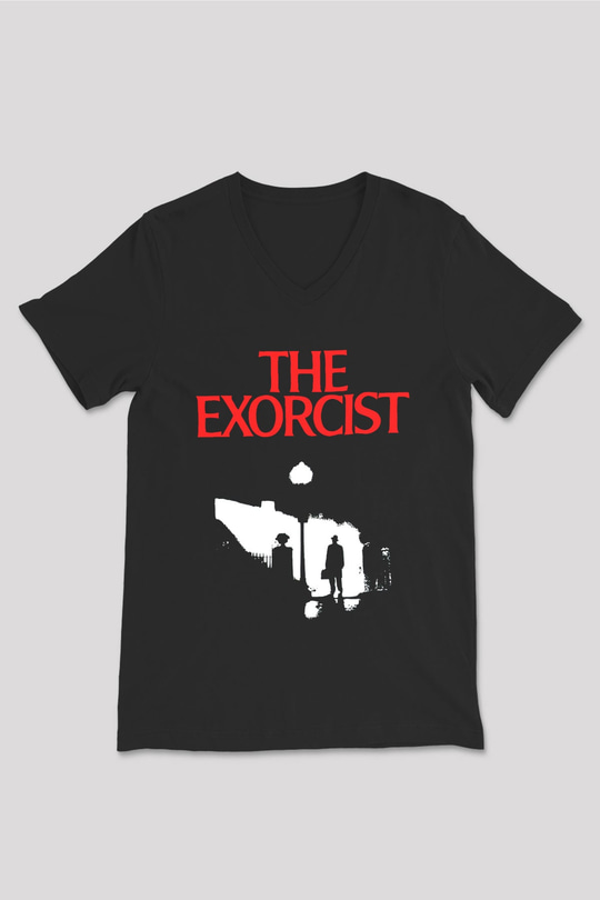 The Exorcist Siyah Unisex  V Yaka Tişört