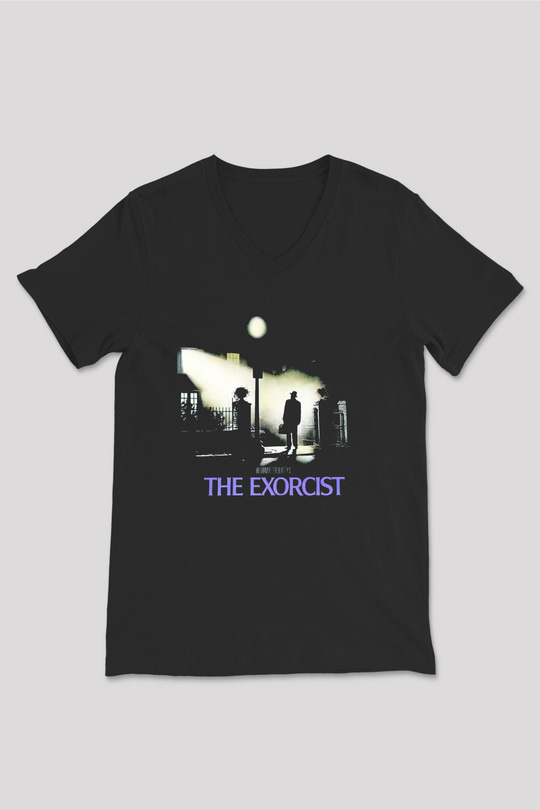 The Exorcist Siyah Unisex  V Yaka Tişört