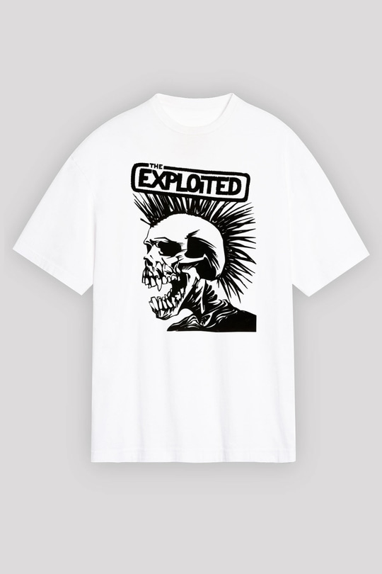 The Exploited Beyaz Unisex Oversize Tişört T-Shirt