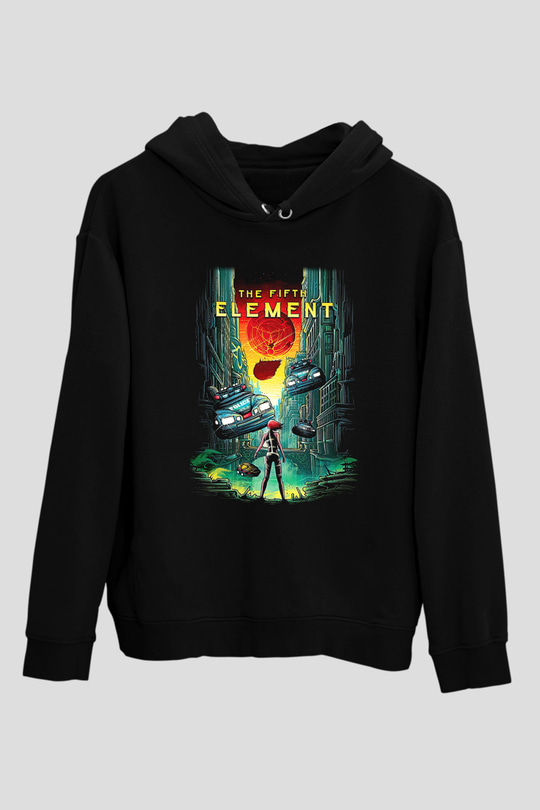 The Fifth Element Siyah Unisex Kapüşonlu Sweatshirt