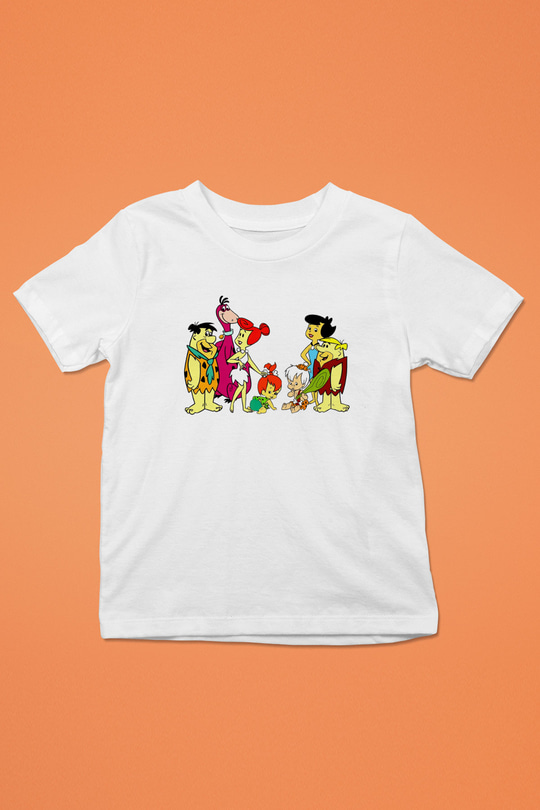 The Flintstones Taş Devri Beyaz Unisex  Çocuk Tişört