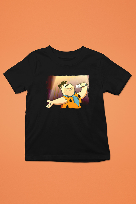 The Flintstones Taş Devri Siyah Unisex  Çocuk Tişört