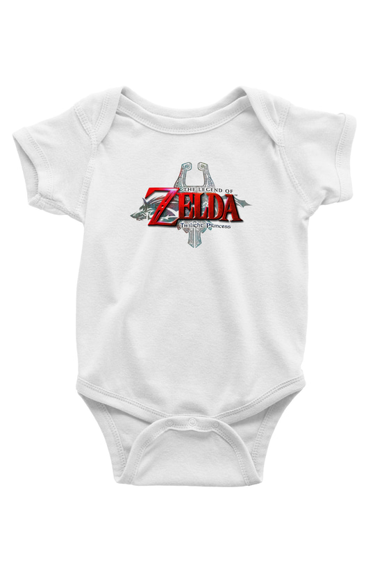 The Legend of Zelda Baskılı Beyaz Unisex Bebek Body - Zıbın