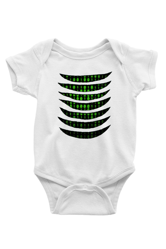The Matrix Baskılı Beyaz Unisex Bebek Body - Zıbın