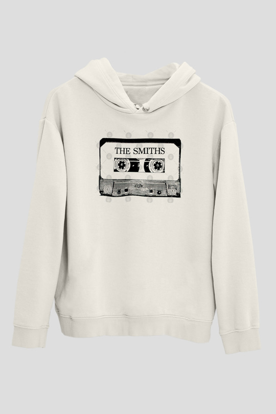 The Smiths Baskılı Beyaz Unisex Kapüşonlu Sweatshirt