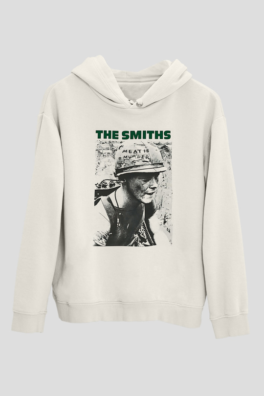 The Smiths Baskılı Beyaz Unisex Kapüşonlu Sweatshirt