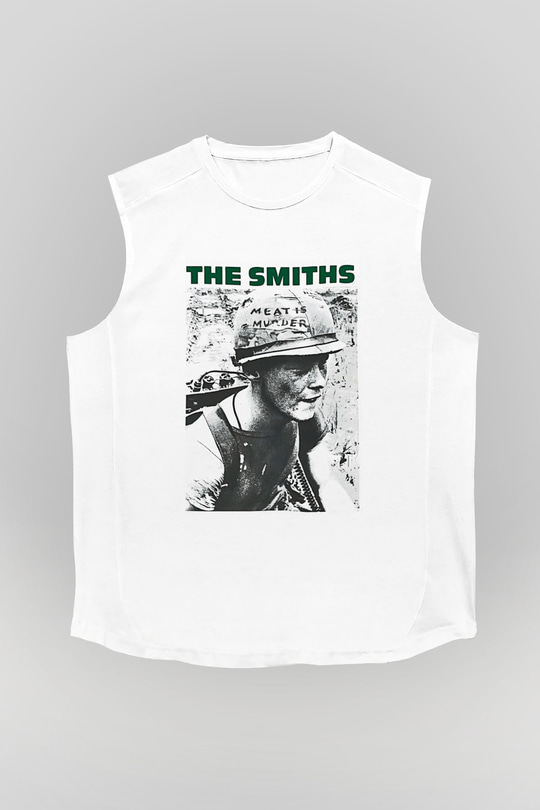 The Smiths Baskılı Beyaz Unisex Kolsuz Tişört - Tshirt