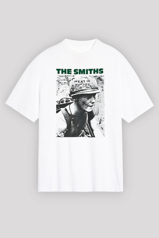 The Smiths Baskılı Beyaz Unisex Oversize Tişört - Tshirt