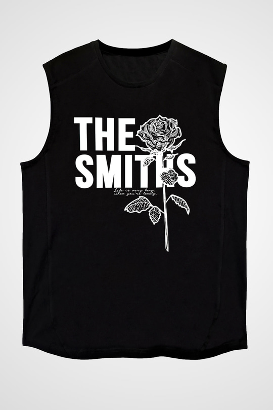 The Smiths Baskılı Unisex Siyah Kolsuz Tişört - Tshirt