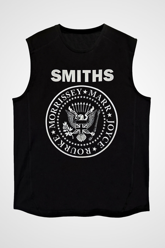 The Smiths Baskılı Unisex Siyah Kolsuz Tişört - Tshirt