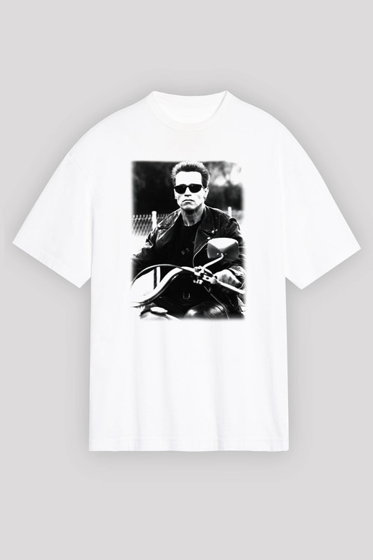 The Terminator Beyaz Unisex Oversize Tişört T-Shirt