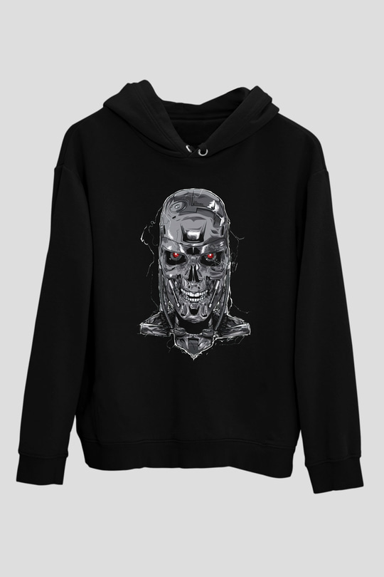 The Terminator Siyah Unisex Kapşonlu Sweatshirt