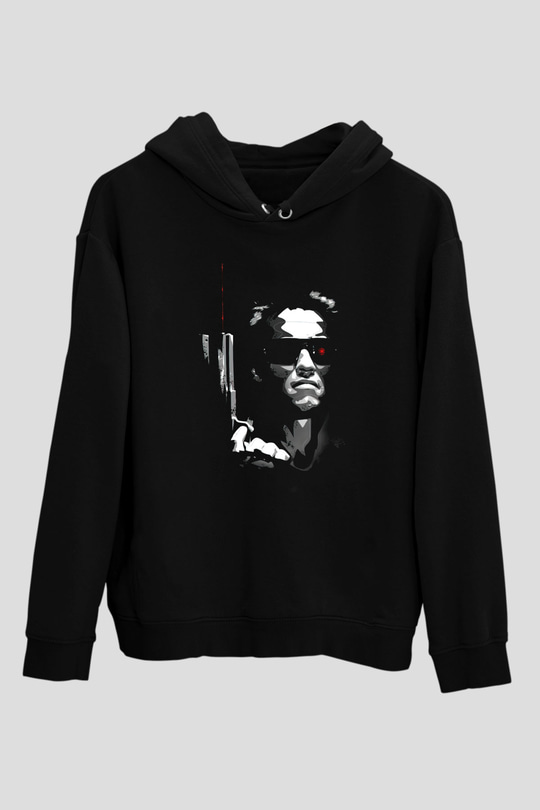 The Terminator Siyah Unisex Kapşonlu Sweatshirt