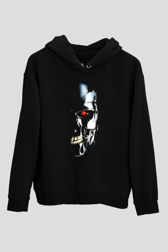 The Terminator Siyah Unisex Kapşonlu Sweatshirt