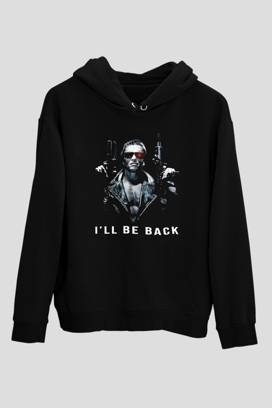 The Terminator Siyah Unisex Kapşonlu Sweatshirt