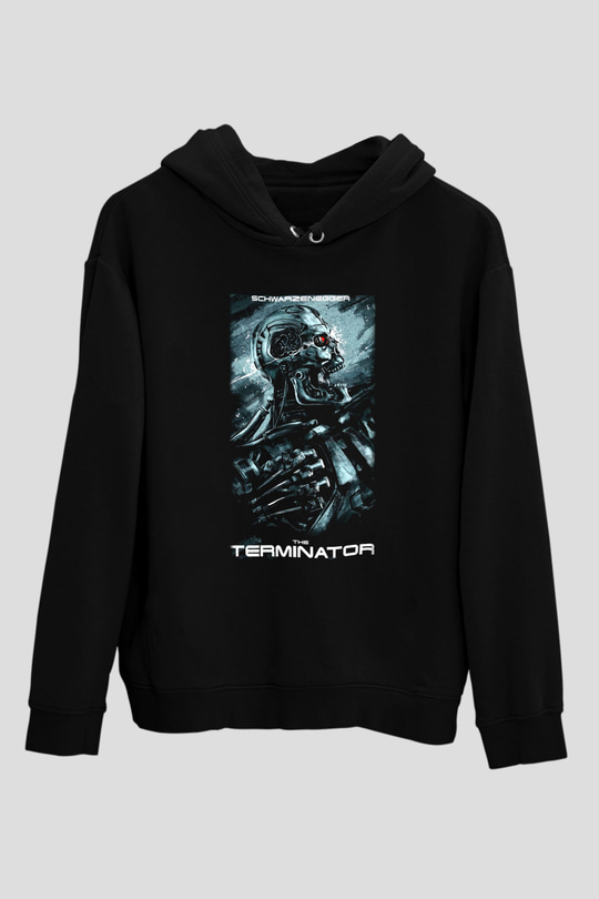 The Terminator Siyah Unisex Kapşonlu Sweatshirt