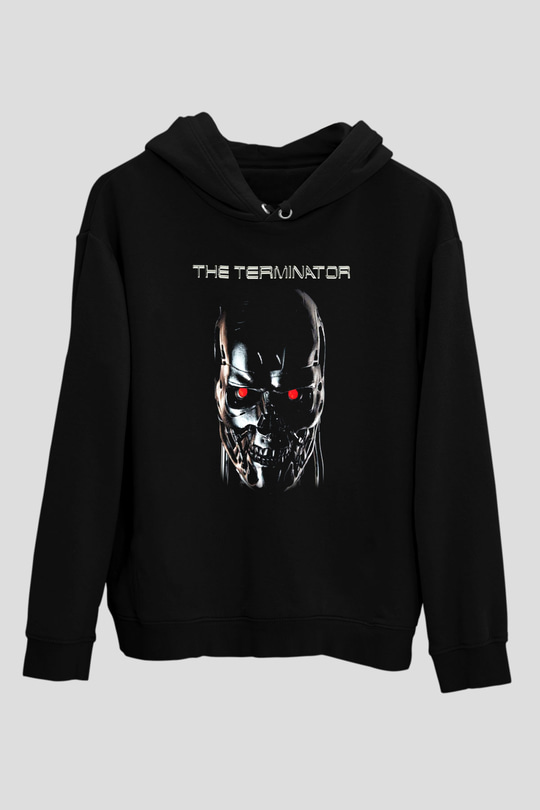 The Terminator Siyah Unisex Kapşonlu Sweatshirt