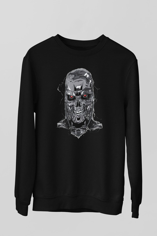 The Terminator Siyah Unisex Sweatshirt