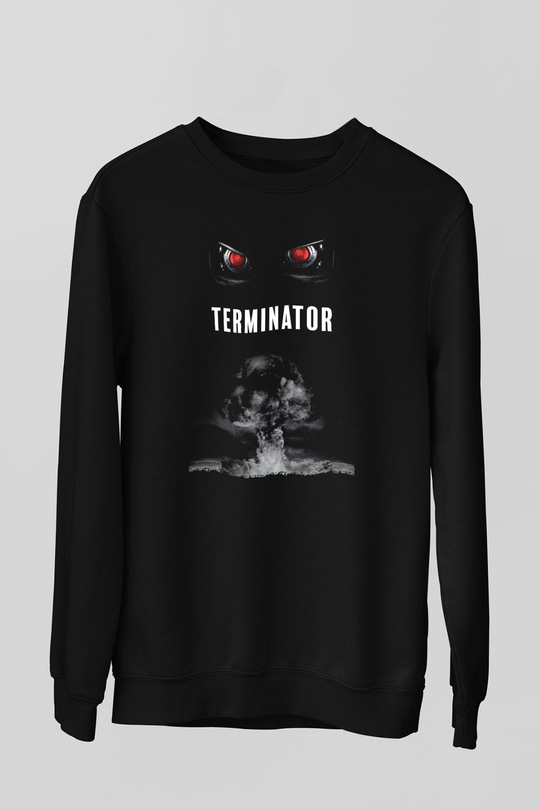 The Terminator Siyah Unisex Sweatshirt