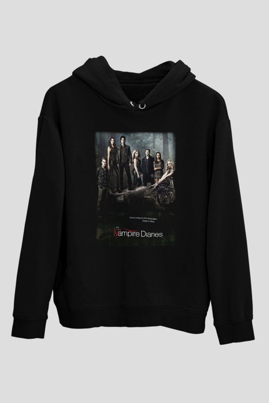 The Vampire Diaries Siyah Unisex Hoodie