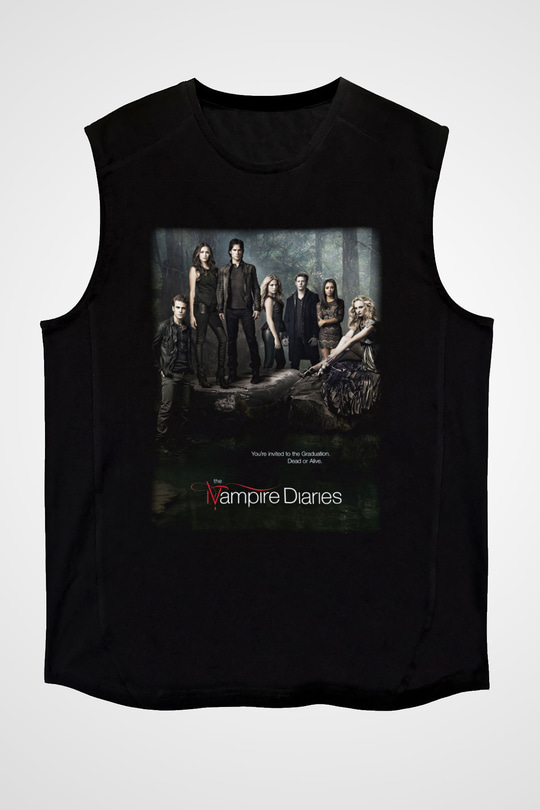 The Vampire Diaries Siyah Unisex Kolsuz Tişört