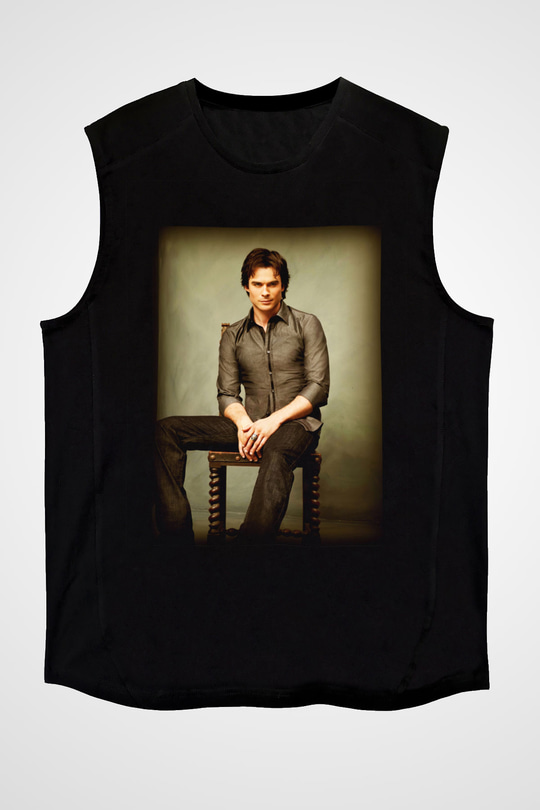 The Vampire Diaries Siyah Unisex Kolsuz Tişört