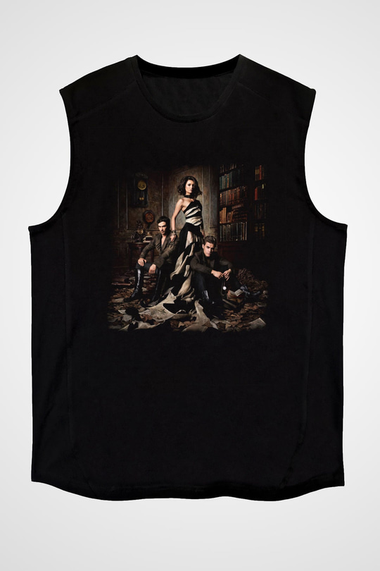 The Vampire Diaries Siyah Unisex Kolsuz Tişört