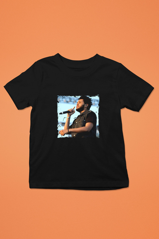 The Weeknd Baskılı Unisex Siyah Çocuk Tişört