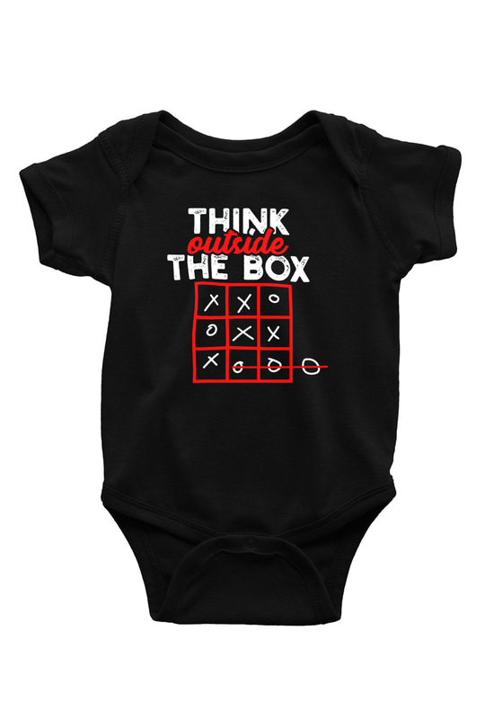 Think Outside Box BaskılıSiyah  Bebek Body - Zıbın