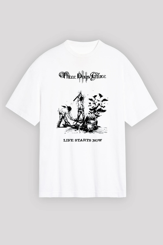 Three Days Grace Beyaz Unisex Oversize Tişört T-Shirt