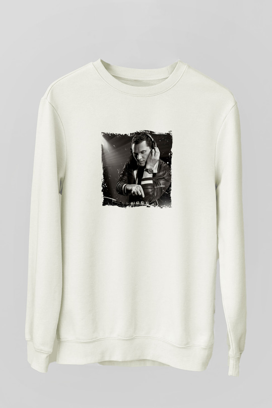 TiestoBaskılı Beyaz Sweatshirt