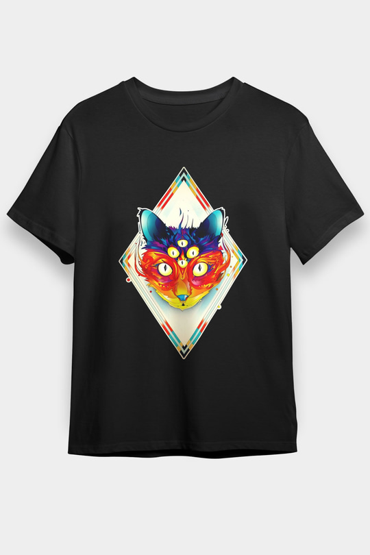 Tilki Siyah Unisex Tişört T-Shirt - TişörtFabrikası