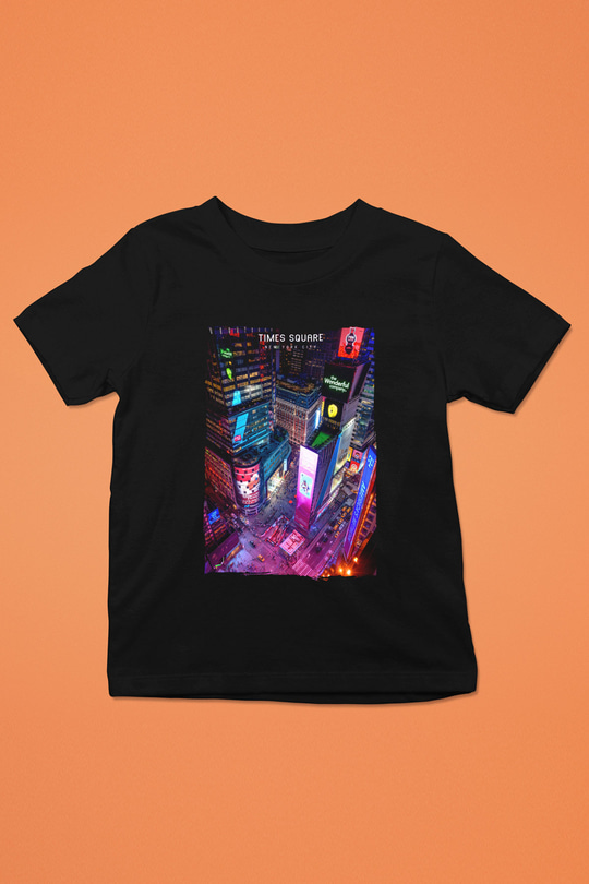 Times Square Siyah Unisex Çocuk Tişört
